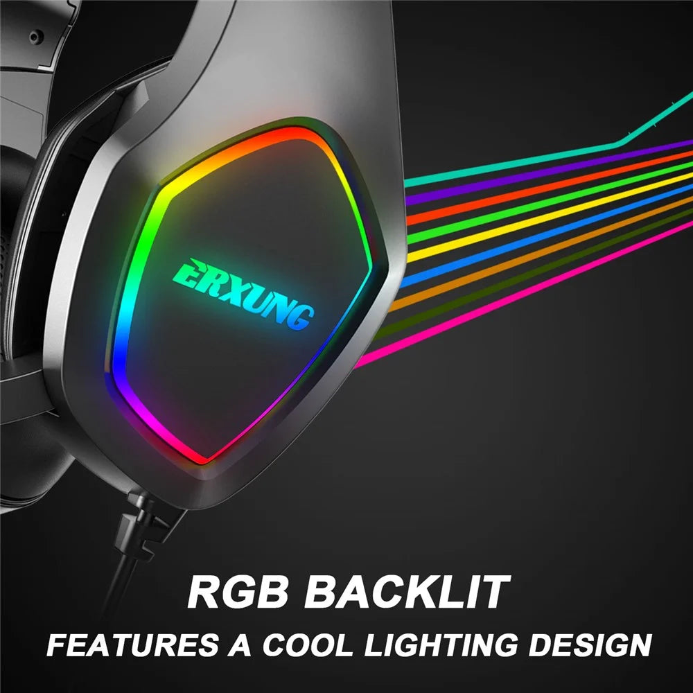 ERXUNG J20 Gaming Headset RGB Luminous Over Ear Headphone with Microphone - 6