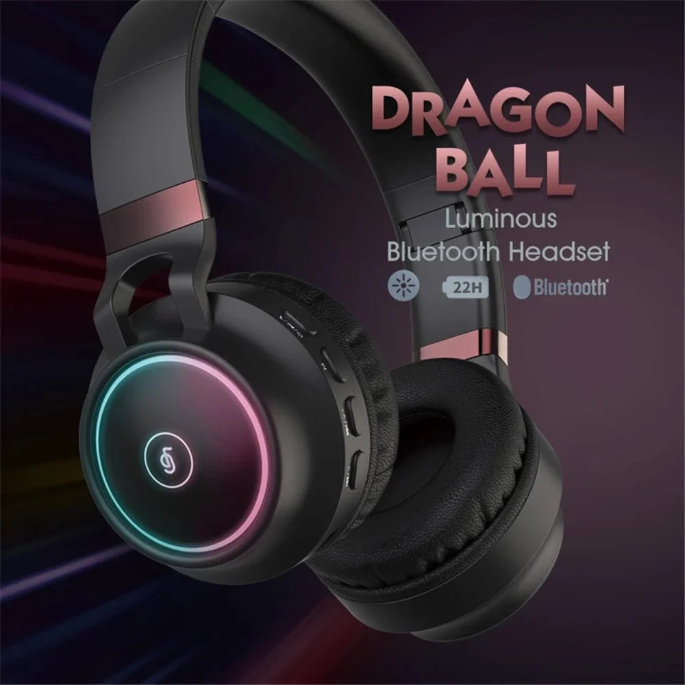 FINGERTIME RGB Light Bluetooth-compatible 5.0 Wireless Headphone HiFi Stereo AUX FM TF Music Gaming Headset  - White - 2