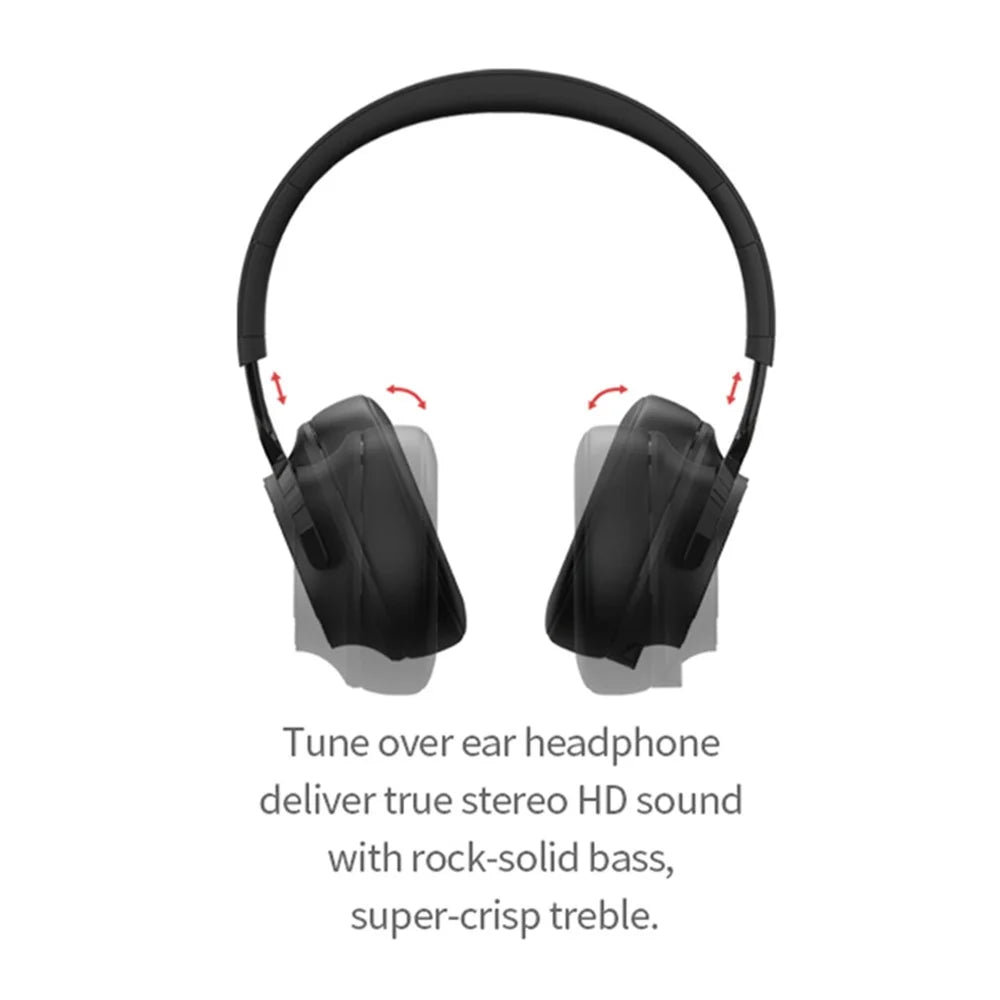 FINGERTIME P1 Foldable Bluetooth-compatible Wireless Headphone Stereo Phone PC Music Gaming Headset with Built-in Mic (CE Certificated) - Black - 6