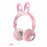 KE-01 Cute Rabbit Ear Foldable Headphone Stereo Music Wireless Bluetooth-compatible Headset with Mic - Pink - 1