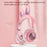 KE-01 Cute Rabbit Ear Foldable Headphone Stereo Music Wireless Bluetooth-compatible Headset with Mic - Pink - 7
