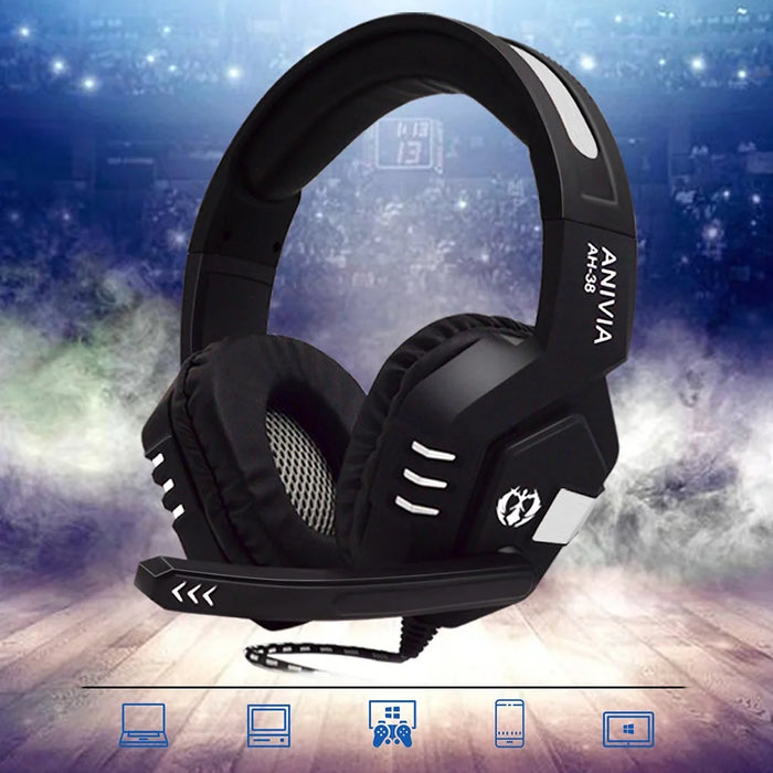 ANIVIA AH38 Head-mounted Wired Headphone Bass Stereo Computer Gaming Music Headset - 7