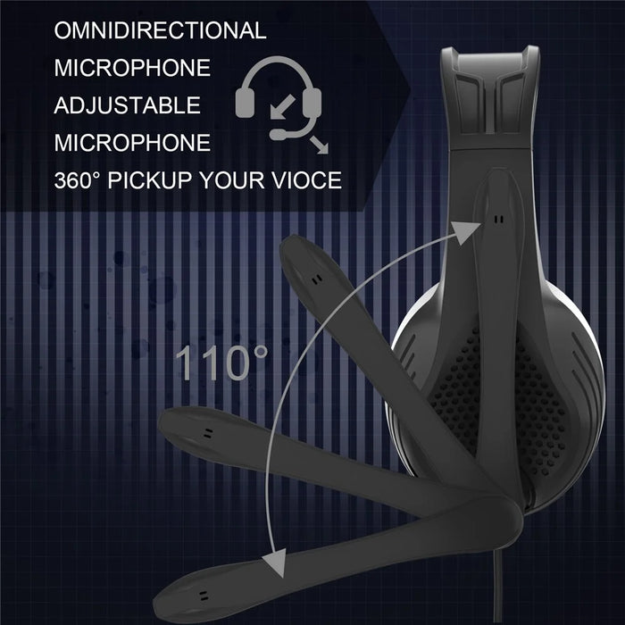 ANIVIA A9 Over-head Wired Bass Stereo Headphone Computer Gaming Music Headset with 3.5mm Audio Jack - Black - 3