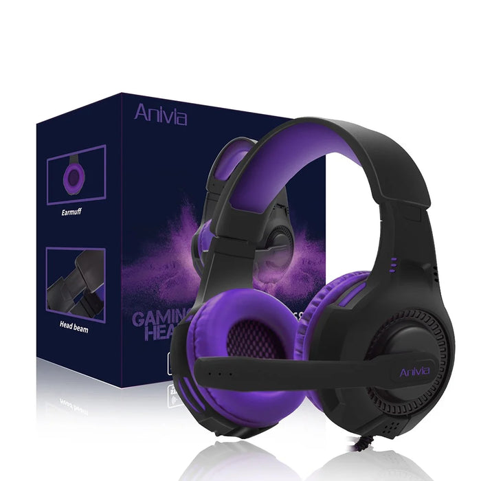 ANIVIA AH68 Head-mounted 3.5mm Wired E-sports Headphone Super Bass Computer Gaming Music Headset - 6