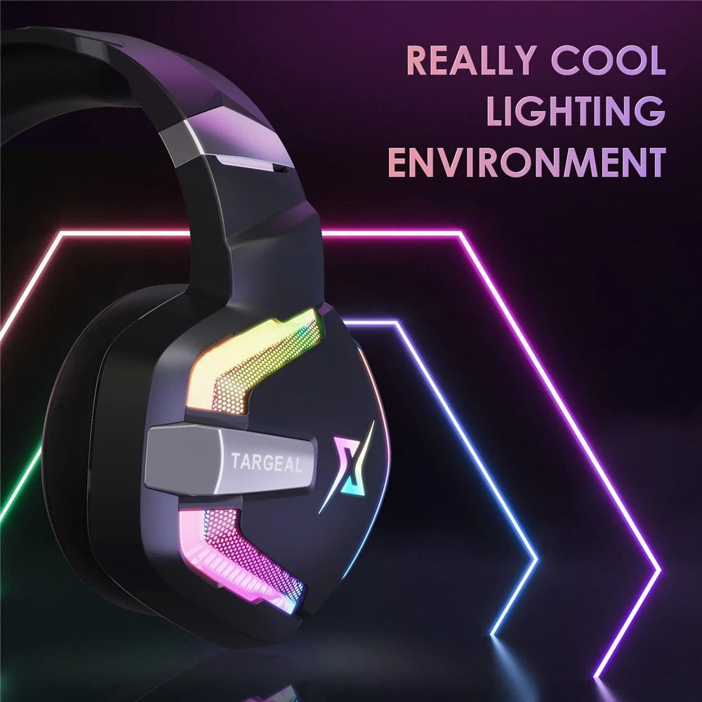 TARGEAL 7.1 Surround Sound USB Wired Headphones PC Gaming Headset with RGB Light for PS4 Smartphone Laptop - 3