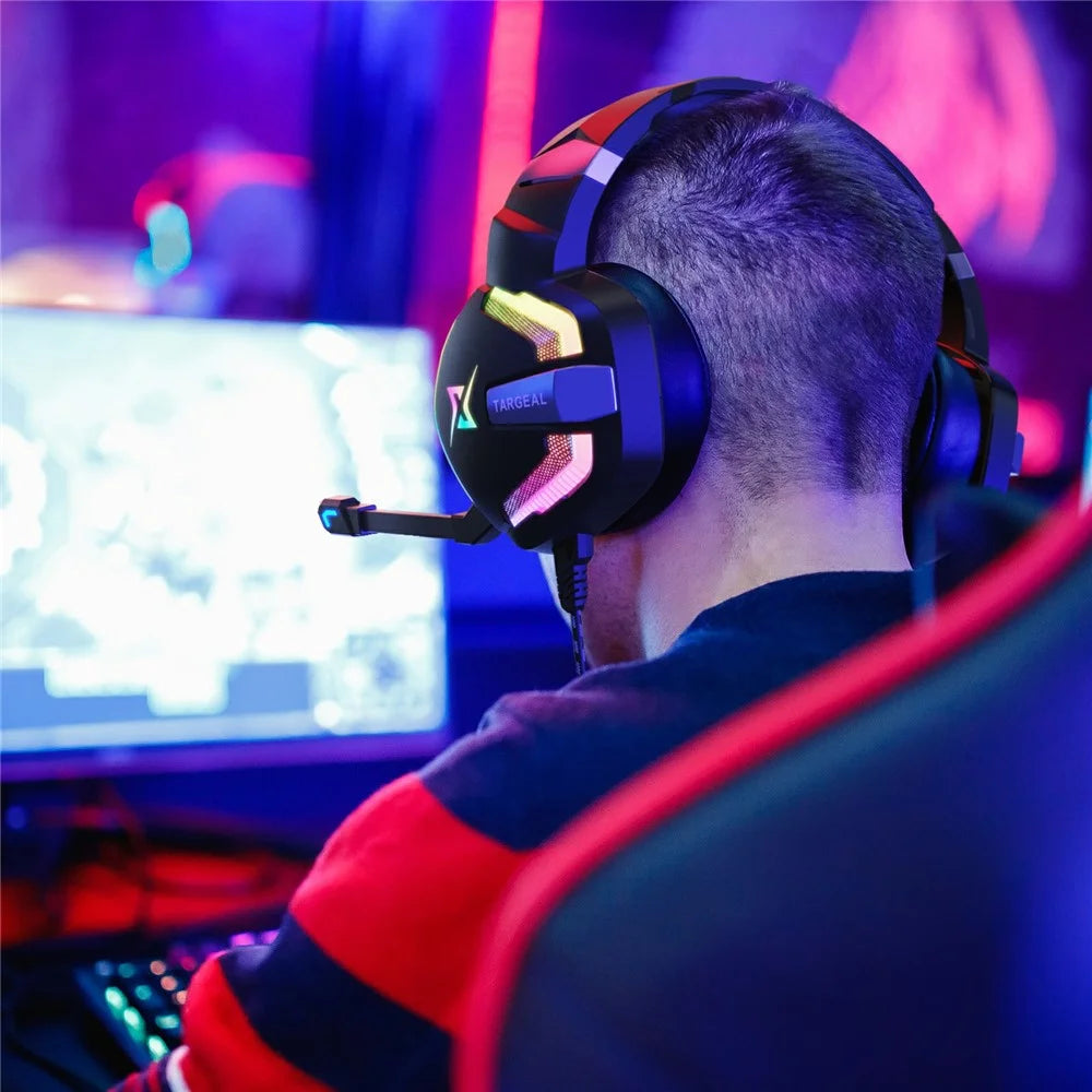 TARGEAL 7.1 Surround Sound USB Wired Headphones PC Gaming Headset with RGB Light for PS4 Smartphone Laptop - 6