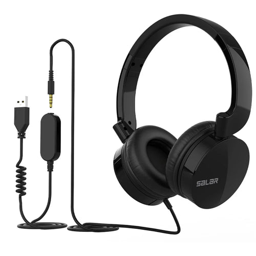 SALAR H93 Business Operator Voice Headset Mobile Phone Computer Game Wired Headphone with Detachable Microphone - 1