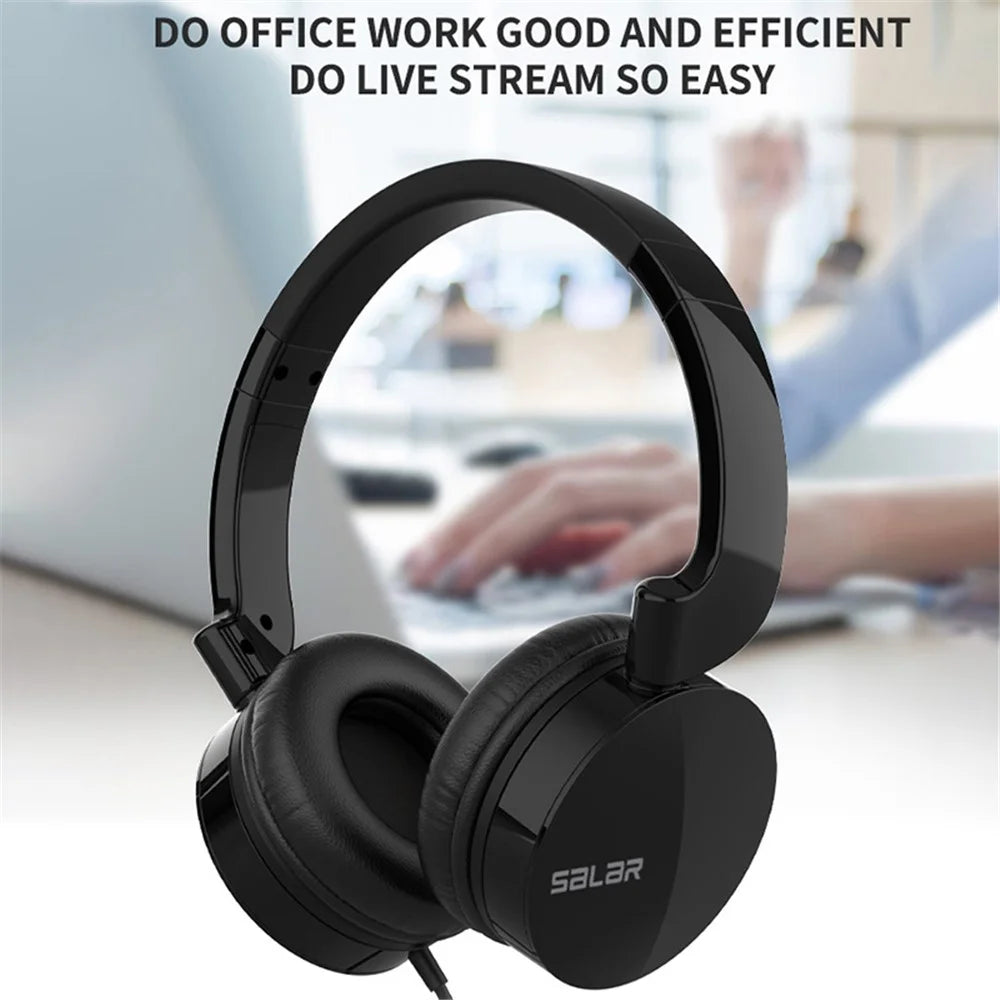 SALAR H93 Business Operator Voice Headset Mobile Phone Computer Game Wired Headphone with Detachable Microphone - 2