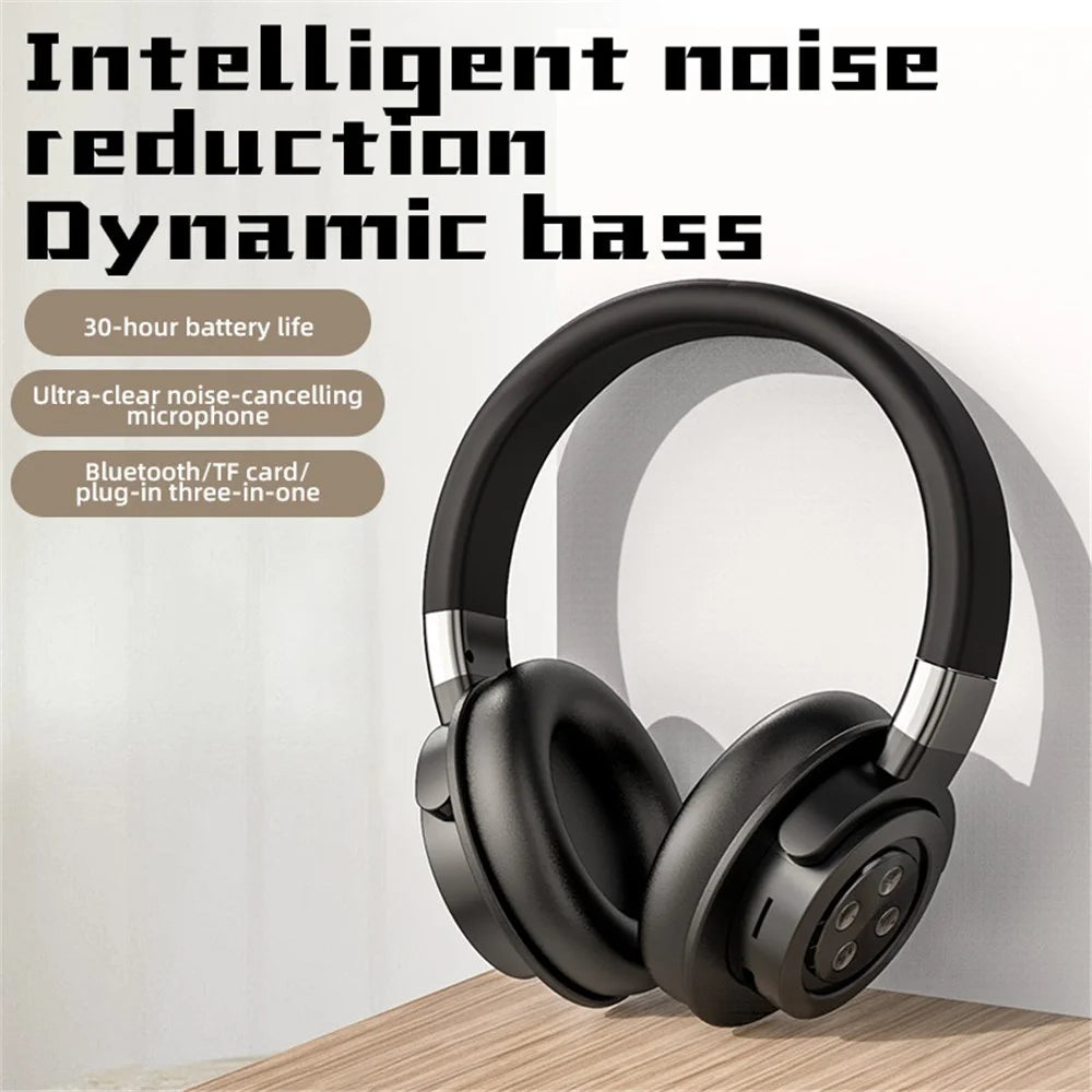 A51 Gaming Headset Bluetooth-compatible Audio Wireless Headphone with Microphone for PC Laptops HiFi Earphone Support USB Charging - Black - 3