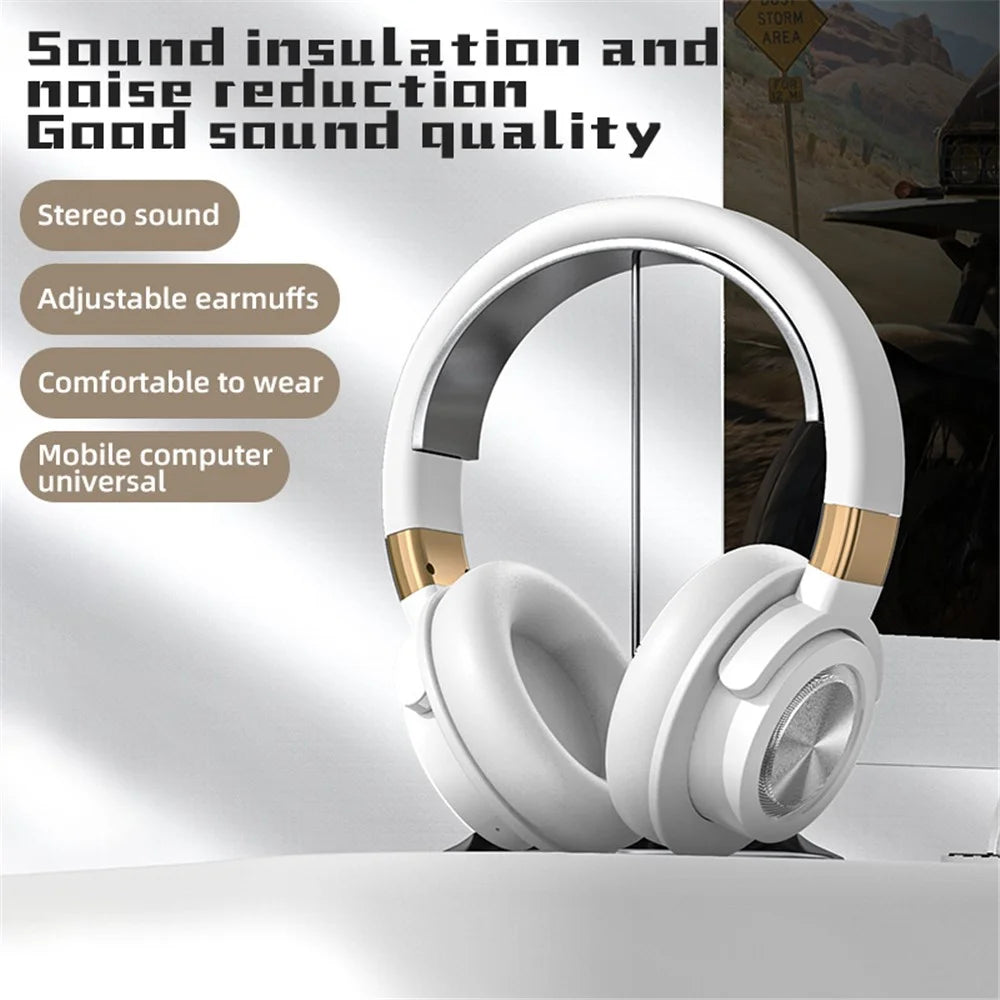 A51 Gaming Headset Bluetooth-compatible Audio Wireless Headphone with Microphone for PC Laptops HiFi Earphone Support USB Charging - Black - 4