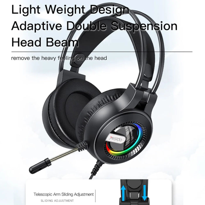 YESIDO EK02 Computer Gaming Headset Headphone Over-ear Earphone with Microphone - 4