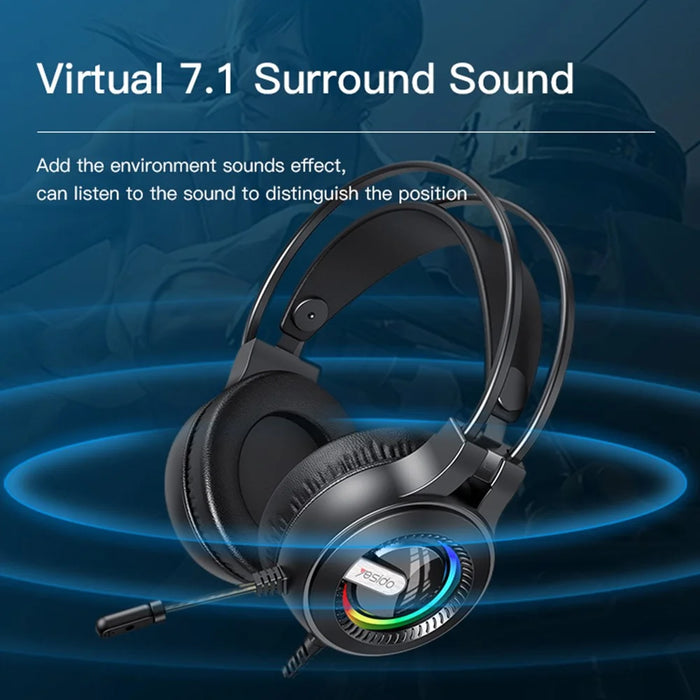YESIDO EK02 Computer Gaming Headset Headphone Over-ear Earphone with Microphone - 5