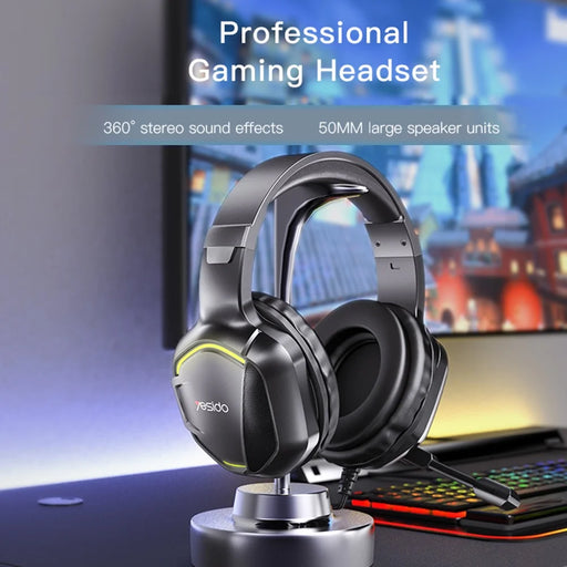 YESIDO EK01 Stereo Sound Gaming Headset Headphone with Microphone and LED Light Design - 2
