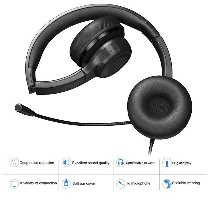 ANIVIA A7 Wired Headset with Noise-reduction Microphone Folding Rotating Headphone Integrated Headset for Game/Conversation - 6