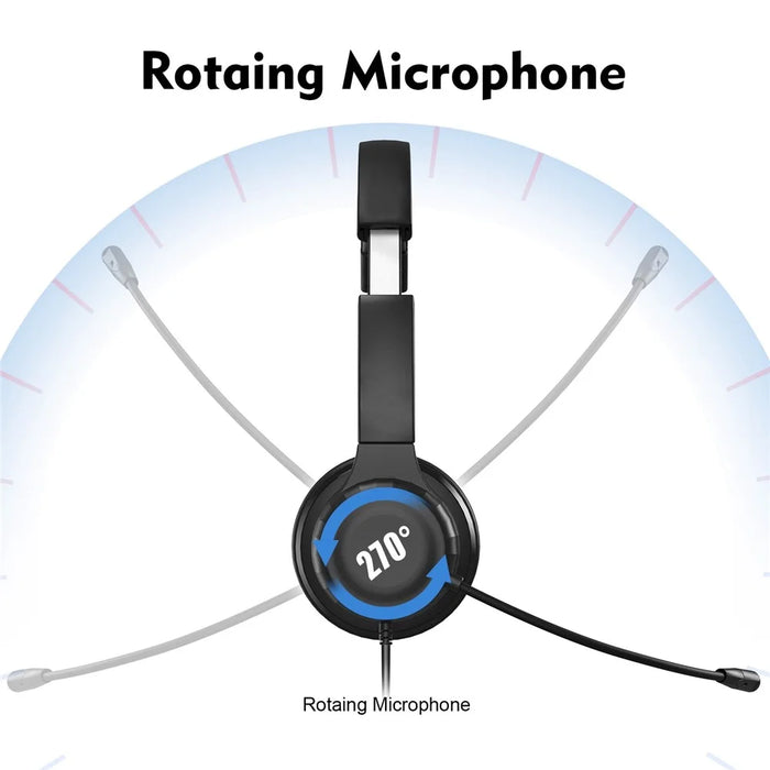 ANIVIA A7 Wired Headset with Noise-reduction Microphone Folding Rotating Headphone Integrated Headset for Game/Conversation - 7