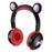 BK7 Cute Bear Wireless Bluetooth-compatible Headset Cartoon LED Light AUX-In Over Ear Headphone Children's Gift (CE Certificated) - Black/Red - 1
