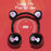 BK7 Cute Bear Wireless Bluetooth-compatible Headset Cartoon LED Light AUX-In Over Ear Headphone Children's Gift (CE Certificated) - Black/Red - 3