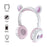 BK7 Cute Bear Wireless Bluetooth-compatible Headset Cartoon LED Light AUX-In Over Ear Headphone Children's Gift (CE Certificated) - Black/Red - 6