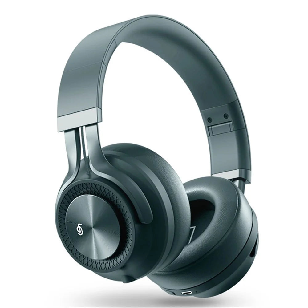 FINGERTIME Wireless Headset Foldable Bluetooth-compatible ANC Noise Cancelling Stereo Music Headphone - Blackish Green - 1
