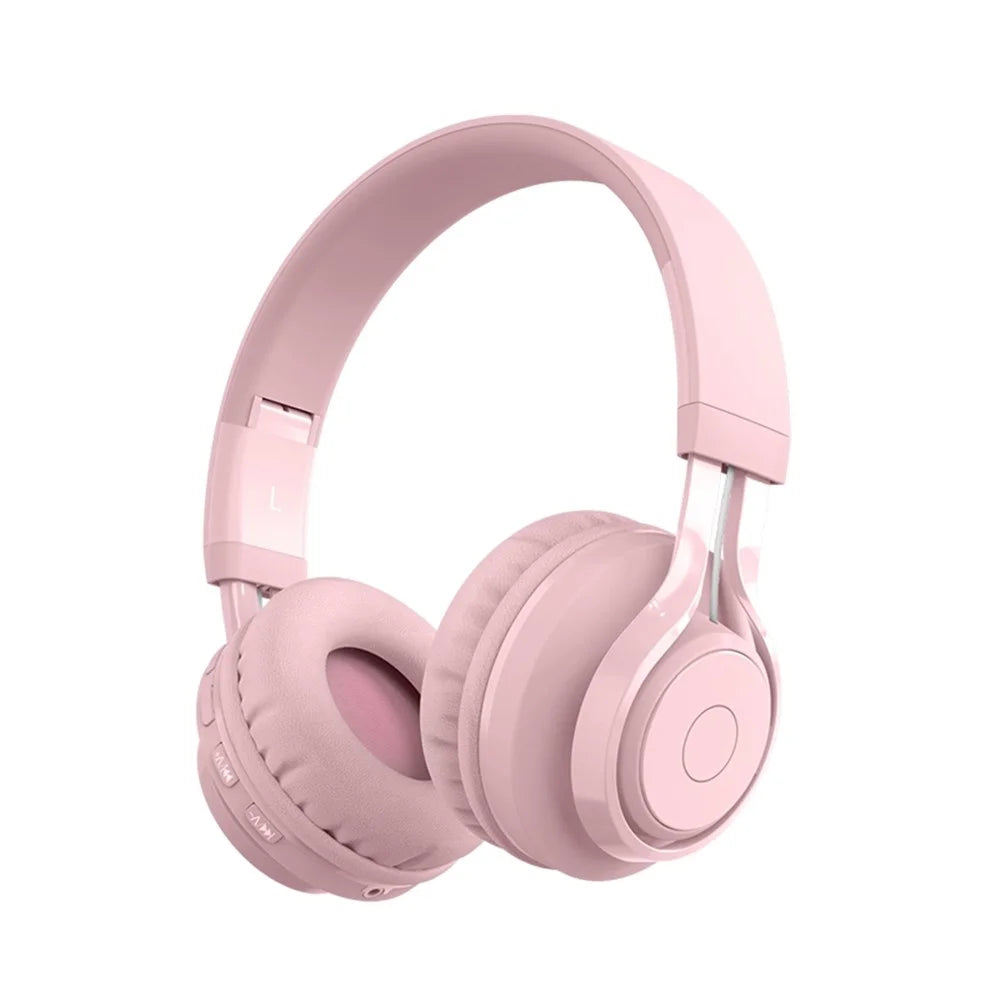 BT06C Folding Wireless Headset Bluetooth-compatible Headphone with LED Light Hi-Fi Stereo Sound Earphone for Listing Music/Watching Movies - Pink - 1