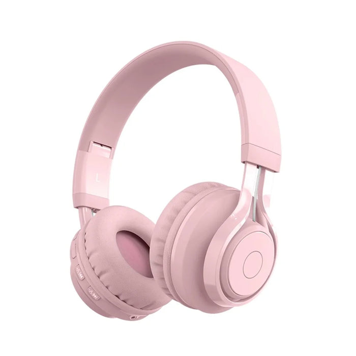 BT06C Folding Wireless Headset Bluetooth-compatible Headphone with LED Light Hi-Fi Stereo Sound Earphone for Listing Music/Watching Movies - Pink - 1