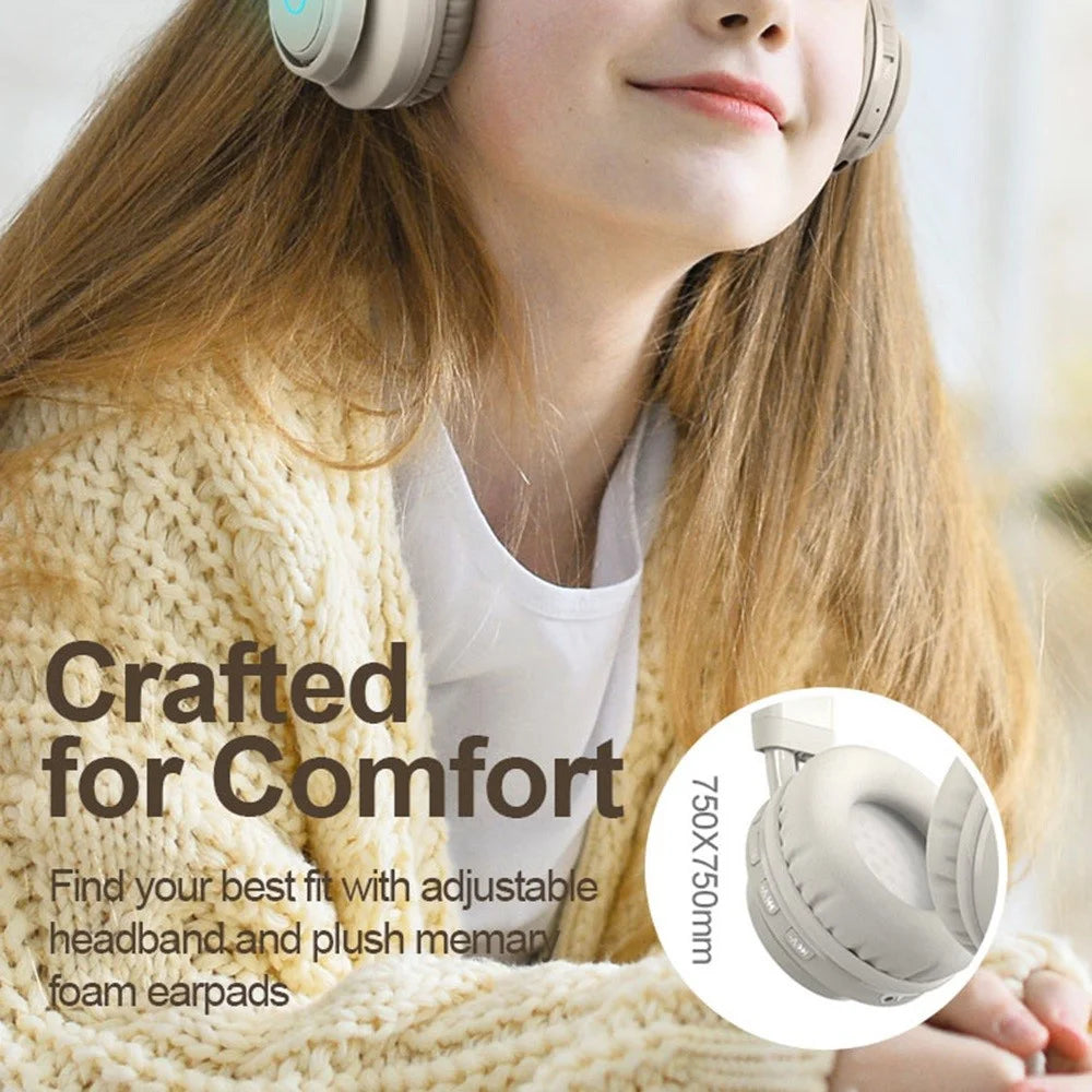 BT06C Folding Wireless Headset Bluetooth-compatible Headphone with LED Light Hi-Fi Stereo Sound Earphone for Listing Music/Watching Movies - Pink - 4