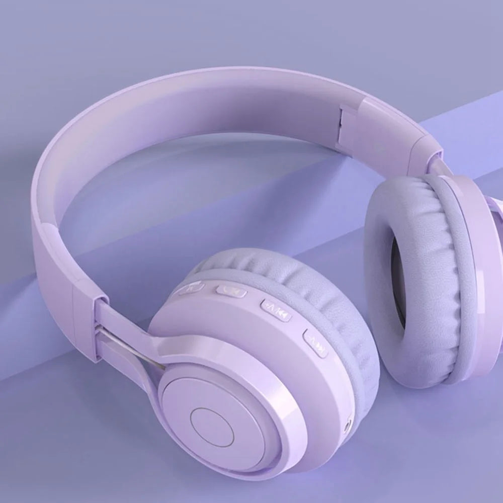 BT06C Folding Wireless Headset Bluetooth-compatible Headphone with LED Light Hi-Fi Stereo Sound Earphone for Listing Music/Watching Movies - Pink - 5