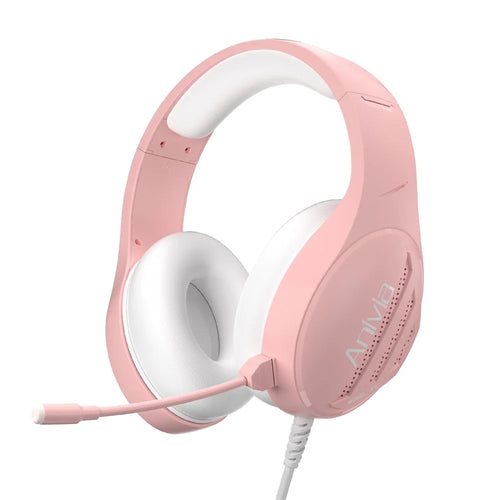 ANIVIA Girls Women Over-Ear Headphone Stereo 3.5mm Wired PC Gaming Headset with Microphone - Pink - 1