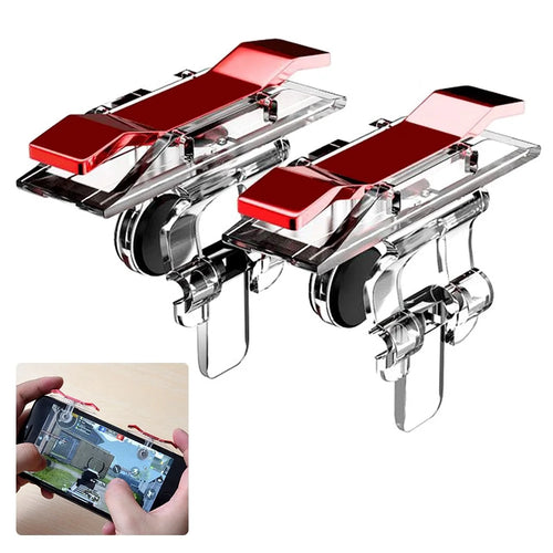 E9 2Pcs Mobile Phone Game Joystick Controller for PUBG STG FPS TPS Fire Button Shooting Game Aim Button (ABS+Electroplating) - 1