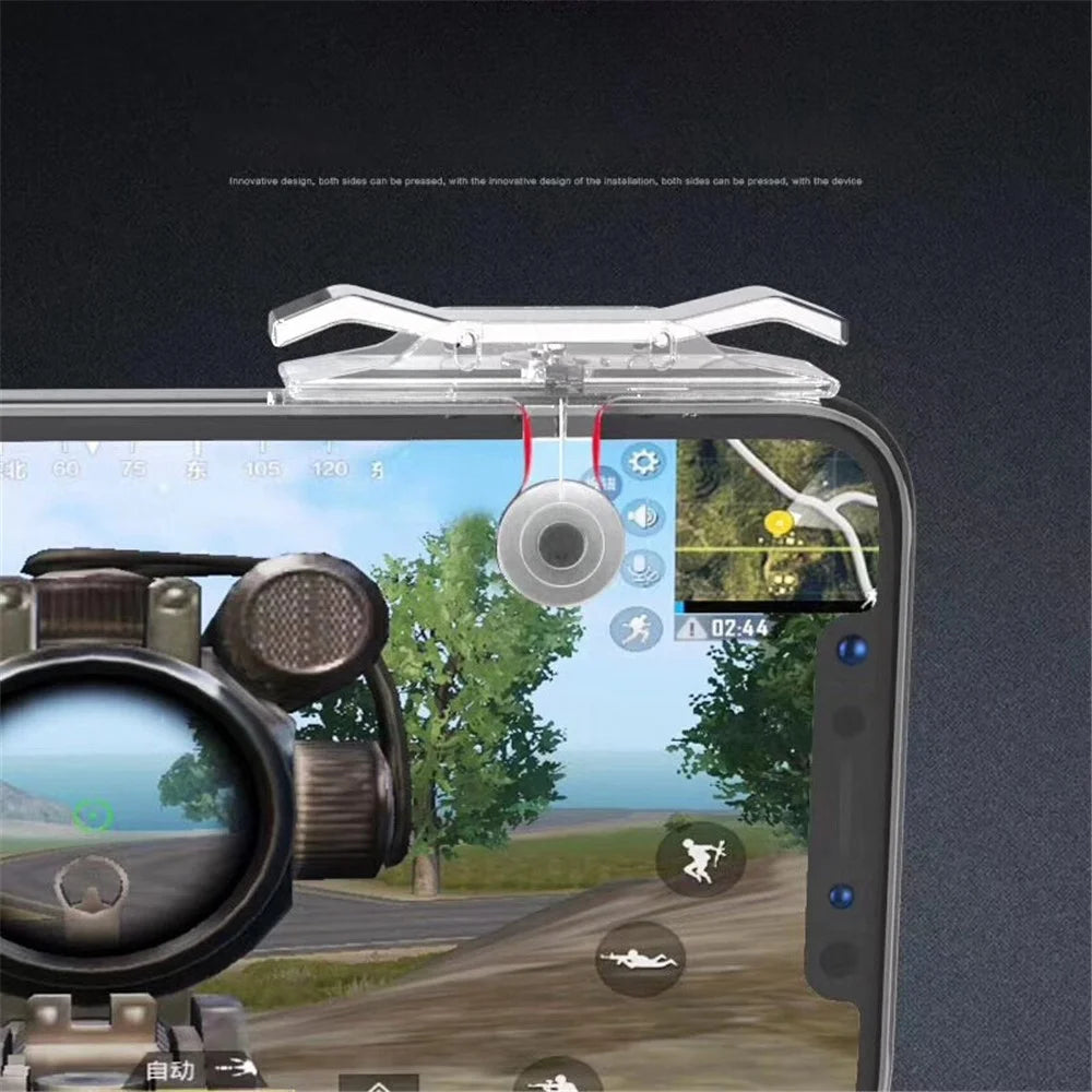 E9 2Pcs Mobile Phone Gaming Controller for PUBG STG FPS TPS Fire Button Aim Key L+R Controller (ABS+Alloy) - 5
