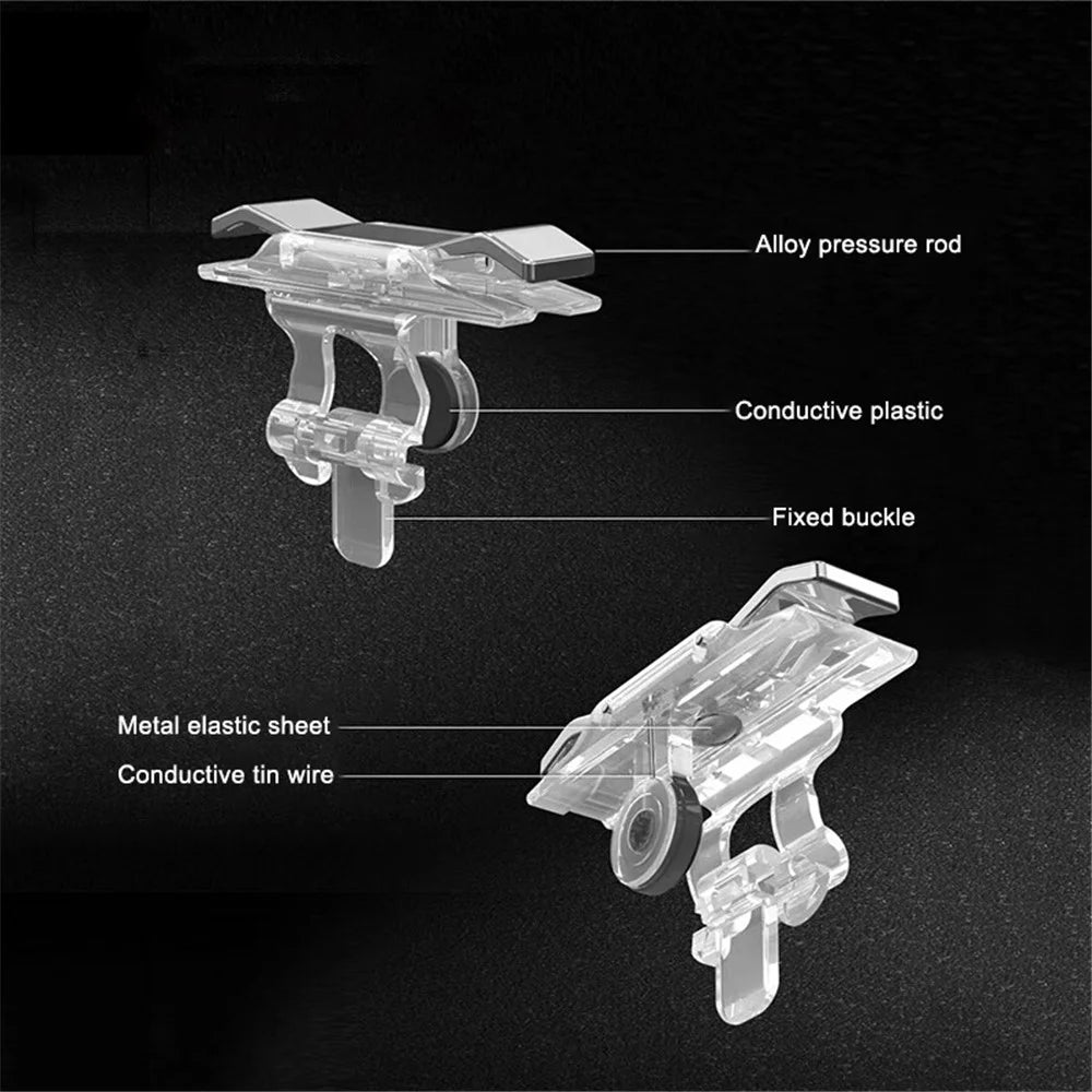 E9 2Pcs Mobile Phone Gaming Controller for PUBG STG FPS TPS Fire Button Aim Key L+R Controller (ABS+Alloy) - 6