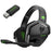 NUBWO G06 Wireless Gaming Headset with Noise Reduction Microphone 2.4G Bluetooth-compatible Headphone Stereo Earphone Composition with PC, Laptops, PS4, PS5, Nintendo Switch - Green - 1