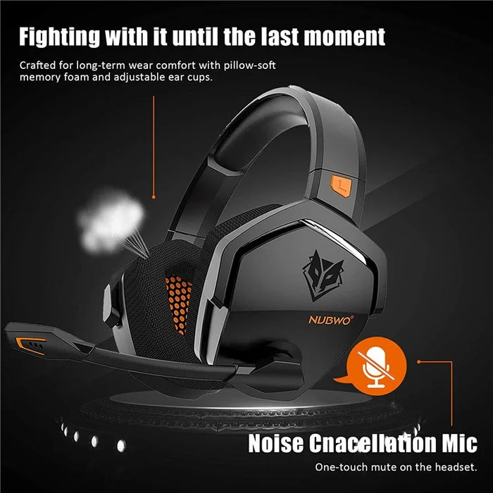 NUBWO G06 Wireless Gaming Headset with Noise Reduction Microphone 2.4G Bluetooth-compatible Headphone Stereo Earphone Composition with PC, Laptops, PS4, PS5, Nintendo Switch - Green - 7