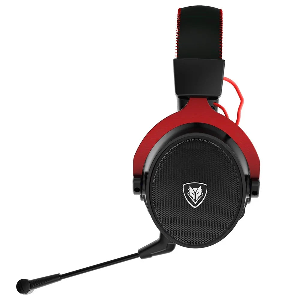 NUBWO G07 2.4G Gaming Headset Wireless Headphone with Noise Reduction Mic Stereo Cordless Earphone for PC, Laptops, PS4, PS5, Nintendo Switch - Black / Red - 2