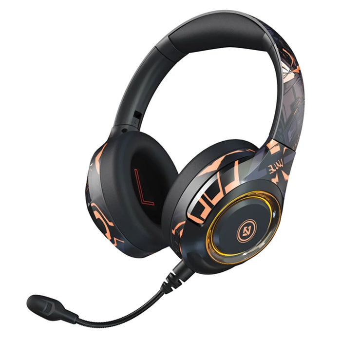 EL-A2 Folding Gaming Headset Graffiti Cool Headphone with Microphone Head-Mounted Bluetooth-compatible Earphone - Black - 1