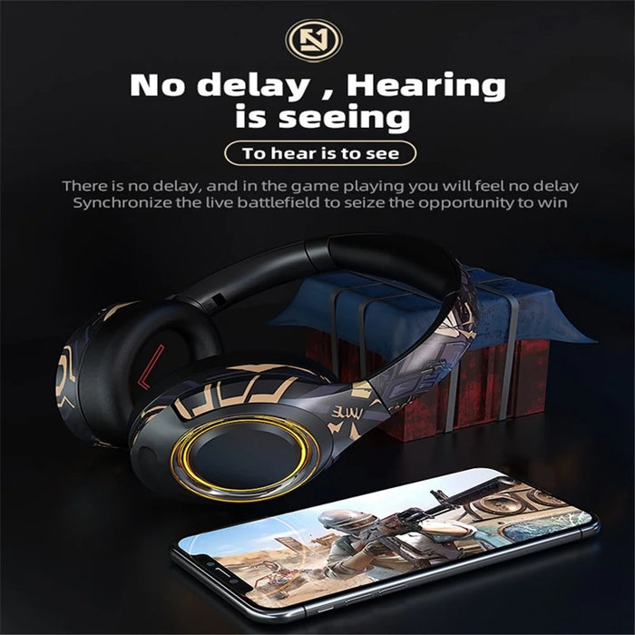 EL-A2 Folding Gaming Headset Graffiti Cool Headphone with Microphone Head-Mounted Bluetooth-compatible Earphone - Black - 6
