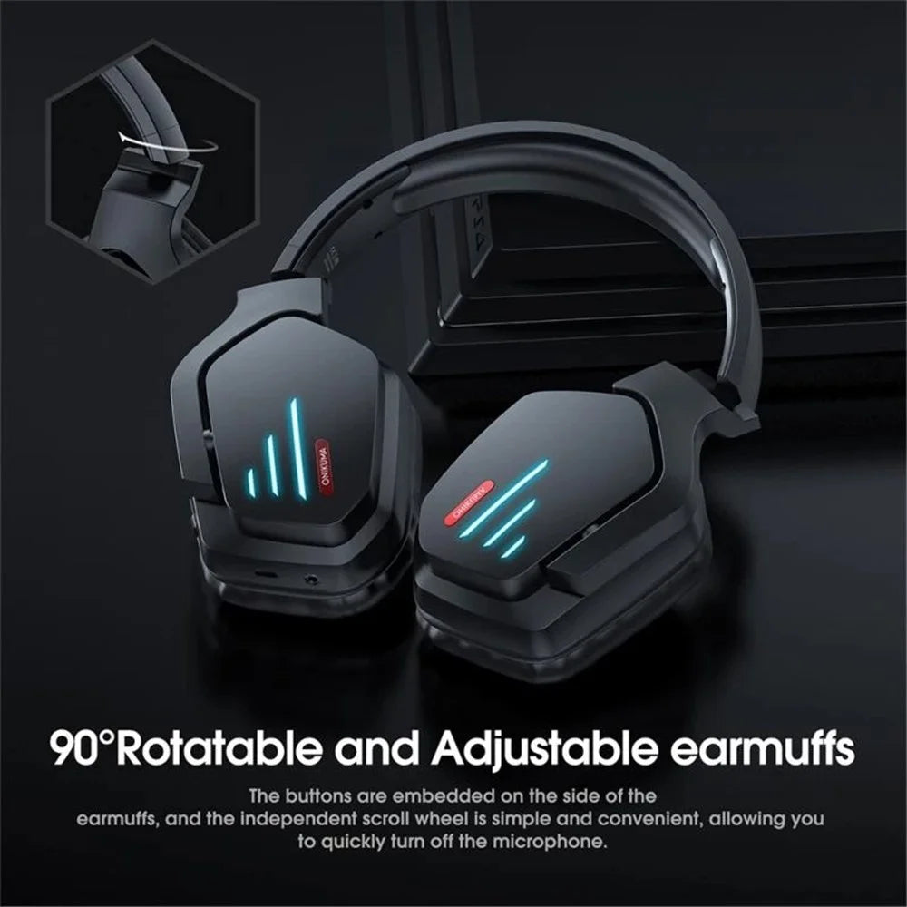 ONIKUMA B60 Wireless Gaming Headset Over-ear Noise Cancelling 2.4G Bluetooth-compatible Lighting Headphone for PS4 PS5 Computer Type C Phone - 3