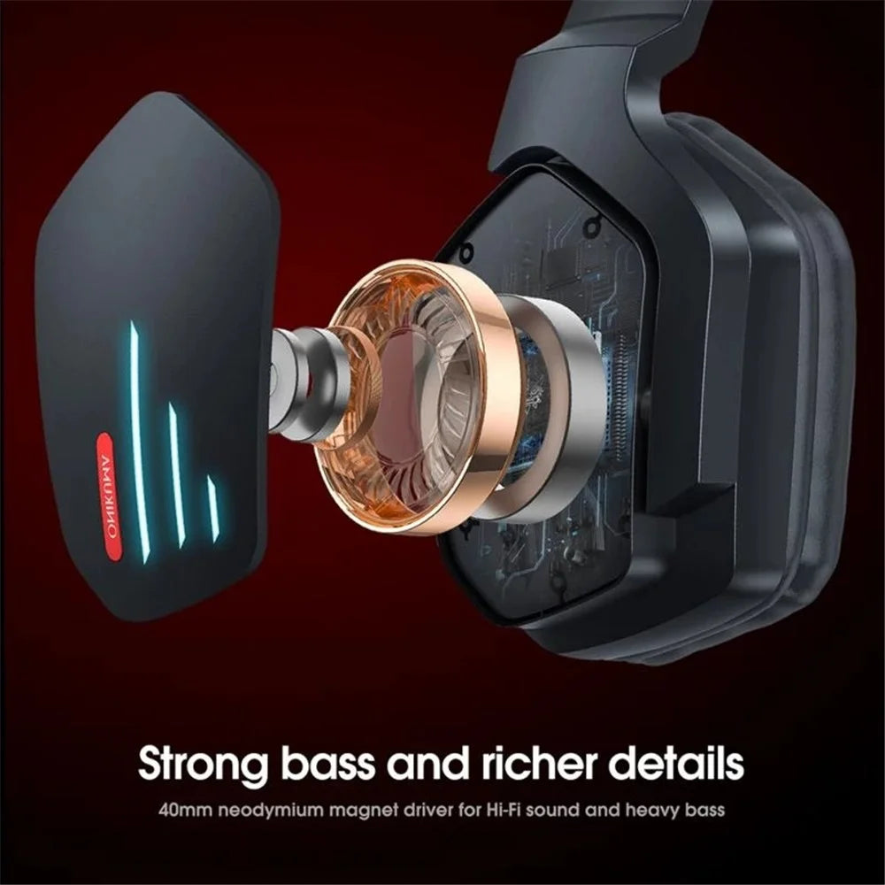 ONIKUMA B60 Wireless Gaming Headset Over-ear Noise Cancelling 2.4G Bluetooth-compatible Lighting Headphone for PS4 PS5 Computer Type C Phone - 6