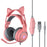 SY-G25 RGB Light Wired Headset Cat Ear Decorated Headphones with Noise Cancelling Mic 3.5mm Gaming Earphones for E-Sports - Pink - 1