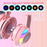 SY-G25 RGB Light Wired Headset Cat Ear Decorated Headphones with Noise Cancelling Mic 3.5mm Gaming Earphones for E-Sports - Pink - 6