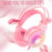 BATXELLENT H82 Wired Headphone RGB Light Gaming Headset with Noise Cancelling Mic - Pink - 2