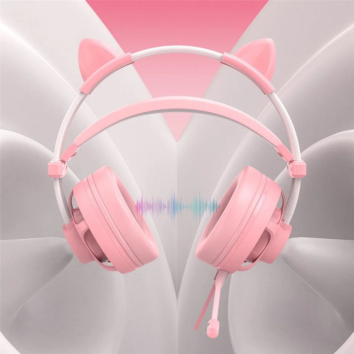 BATXELLENT H2 Monochrome Glowing Gaming Headset Wired Headphone with Cat Ears - 6