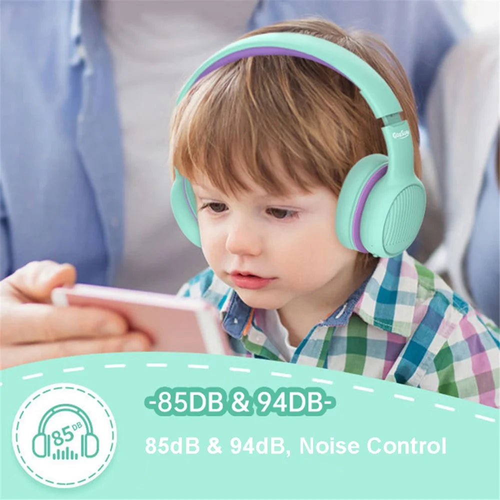 GORSUN E66 85 / 94dB Volume Limit Over-ear Bluetooth-compatible Headset Children Foldable Headphone - Purple - 2