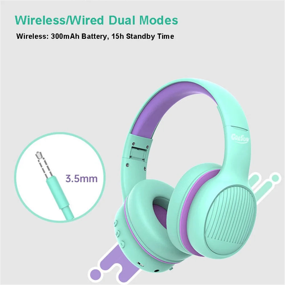 GORSUN E66 85 / 94dB Volume Limit Over-ear Bluetooth-compatible Headset Children Foldable Headphone - Purple - 3
