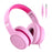 GORSUN A66 3.5mm Wired Earphones 85 / 94dB Volume Limit Over-ear Headset Children Foldable Headphone - Pink - 1