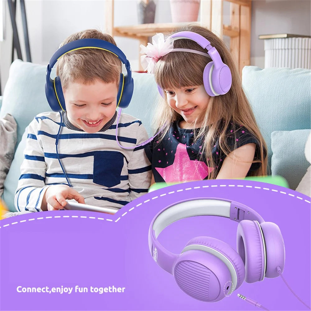 GORSUN A66 3.5mm Wired Earphones 85 / 94dB Volume Limit Over-ear Headset Children Foldable Headphone - Pink - 5