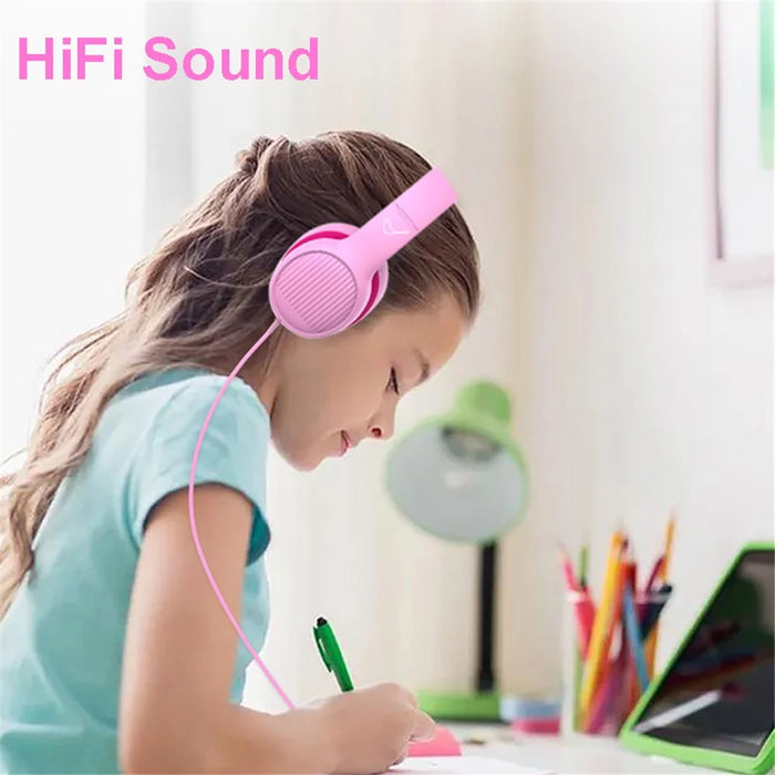GORSUN GS-E66V Kids 3.5mm Wired Headphone with Detachable Cat Ears Decor Foldable Children Headset - Black - 5