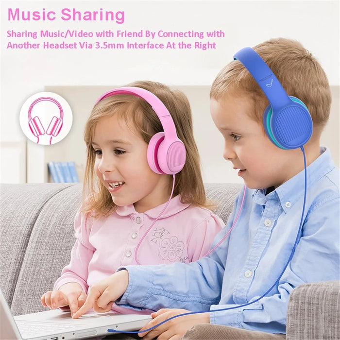 GORSUN GS-E66V Kids 3.5mm Wired Headphone with Detachable Cat Ears Decor Foldable Children Headset - Black - 6