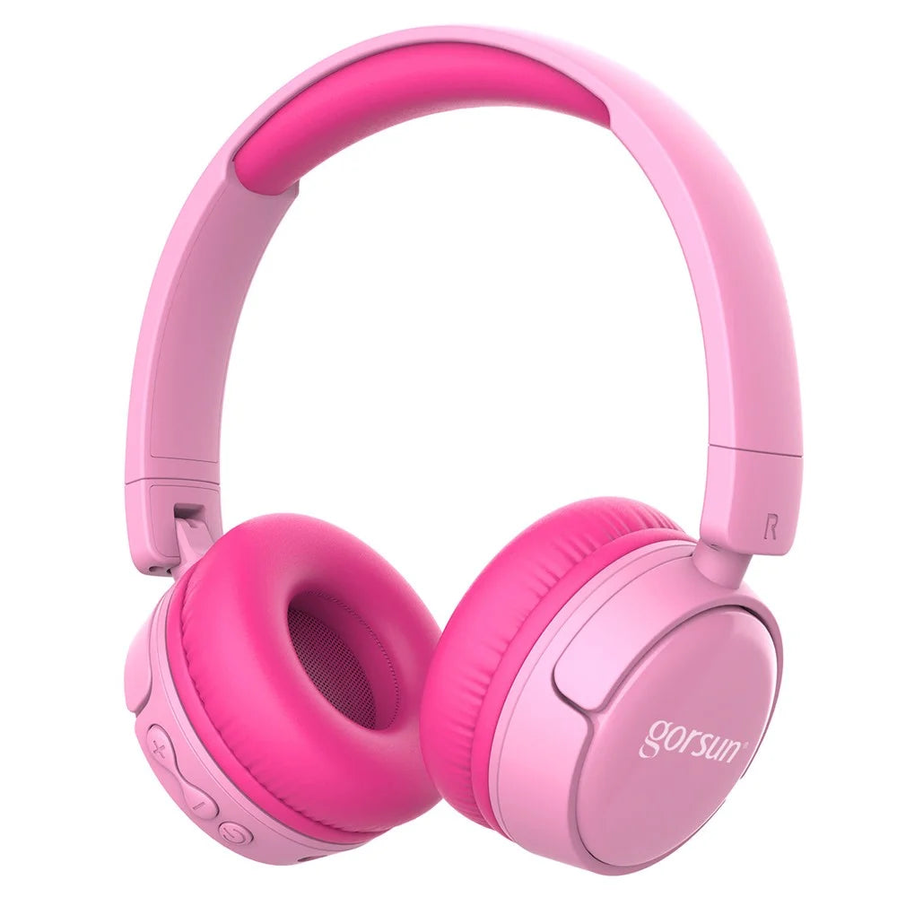 GORSUN GS-E62 Ear-Cover Children Bluetooth-compatible Headset Folding Headphones Wireless Earphones for Mobile Phone Tablet PC - Pink - 1