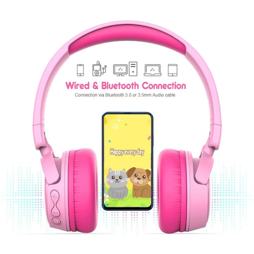 GORSUN GS-E62 Ear-Cover Children Bluetooth-compatible Headset Folding Headphones Wireless Earphones for Mobile Phone Tablet PC - Pink - 2